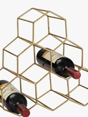 Gold Geometric Wine Rack